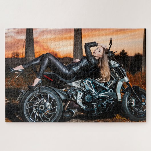 Leather Clad Biker Chick Puzzle (Horizontal)