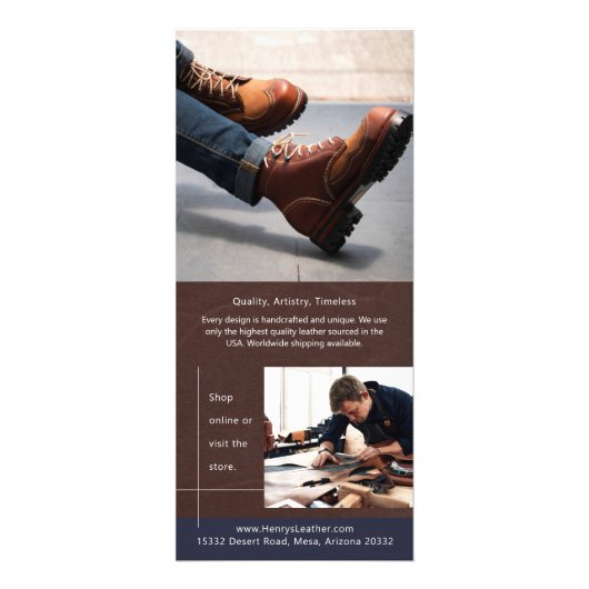 Leather Creative Marketing Rack Card Werbekarte (Hinten)