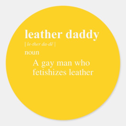 LEATHER DADDY DEFINITION RUNDER AUFKLEBER (Vorderseite)