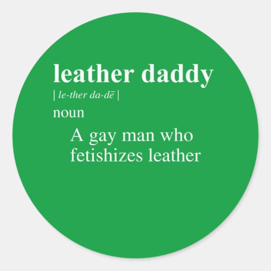 LEATHER DADDY DEFINITION RUNDER AUFKLEBER (Vorderseite)