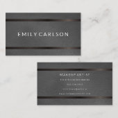 Leather Dark Metallic Trim Visitenkarte (Vorne/Hinten)