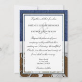 Leather & Denim Damask Western Hochzeit Einladunge Einladung (Rückseite)