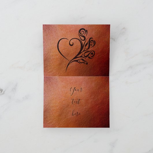 Leather des personalisierten Imitats zum 3. Jahres Karte (Innenseite)