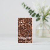 Leather Design Western Muster Earring Cards Visitenkarte (Stehend Vorderseite)