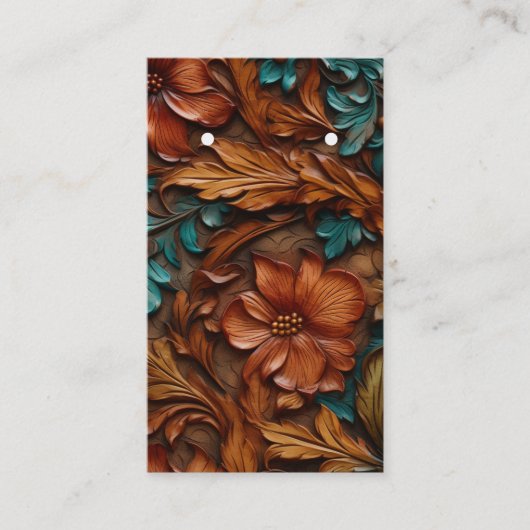 Leather Design Western Muster Earring Cards Visitenkarte (Vorderseite)