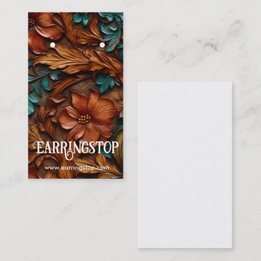 Leather Design Western Muster Earring Cards Visitenkarte (Vorne/Hinten)