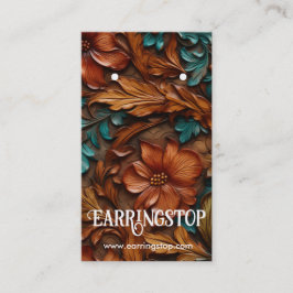 Leather Design Western Muster Earring Cards Visitenkarte