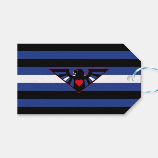 Leather Eagle Pride Flag Geschenkanhänger (Vorderseite (Horizontal))