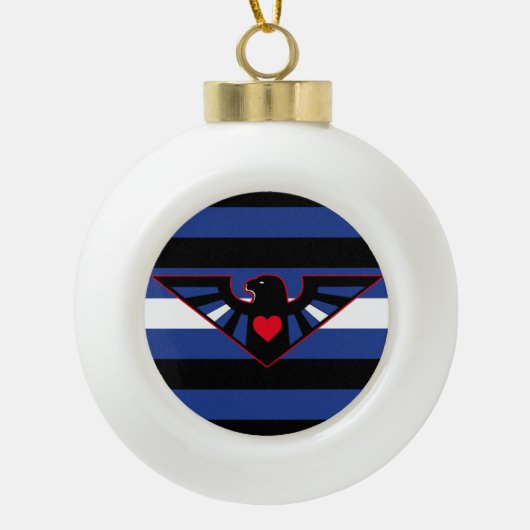 Leather Eagle Pride Flag Keramik Kugel-Ornament (Vorderseite)