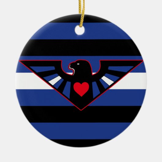 Leather Eagle Pride Flag Keramik Ornament (Vorne)