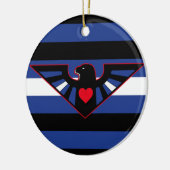 Leather Eagle Pride Flag Keramik Ornament (Links)