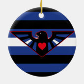 Leather Eagle Pride Flag Keramik Ornament (Hinten)