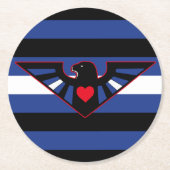 Leather Eagle Pride Flag Runder Pappuntersetzer (Vorderseite)