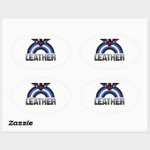 Leather Eagle Pride Ovaler Aufkleber (Blatt)
