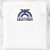 Leather Eagle Pride Ovaler Aufkleber (Tasche)