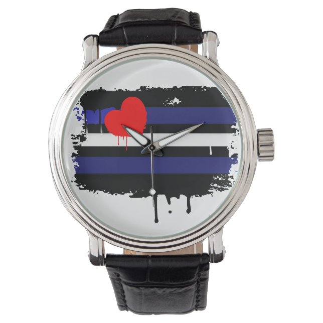 LEATHER FLAG DRIPPING -.pnng Armbanduhr (Vorderseite)