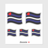 LEATHER FLAG WAVING AUFKLEBER (Blatt)