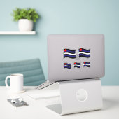 LEATHER FLAG WAVING AUFKLEBER (Laptop auf Schreibtisch)