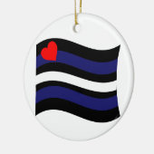 LEATHER FLAG WAVING KERAMIK ORNAMENT (Links)