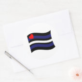 LEATHER FLAG WAVING RUNDER AUFKLEBER (Umschlag)