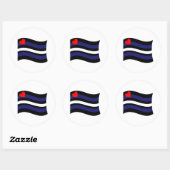 LEATHER FLAG WAVING RUNDER AUFKLEBER (Blatt)