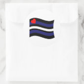 LEATHER FLAG WAVING RUNDER AUFKLEBER (Tasche)