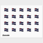 LEATHER FLAG WAVING RUNDER AUFKLEBER (Blatt)