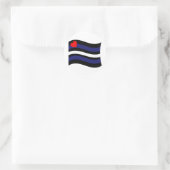 LEATHER FLAG WAVING RUNDER AUFKLEBER (Tasche)