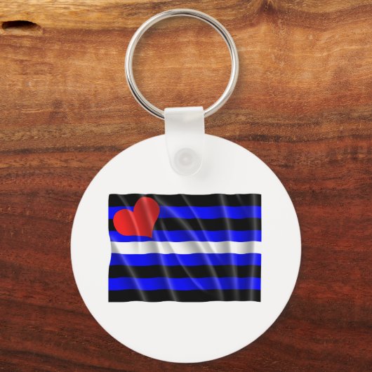 LEATHER FLAG WAVY SCHLÜSSELANHÄNGER (Vorderseite)