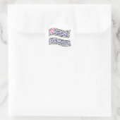 LEATHER FLAG WORD PATTERN RUNDER AUFKLEBER (Tasche)