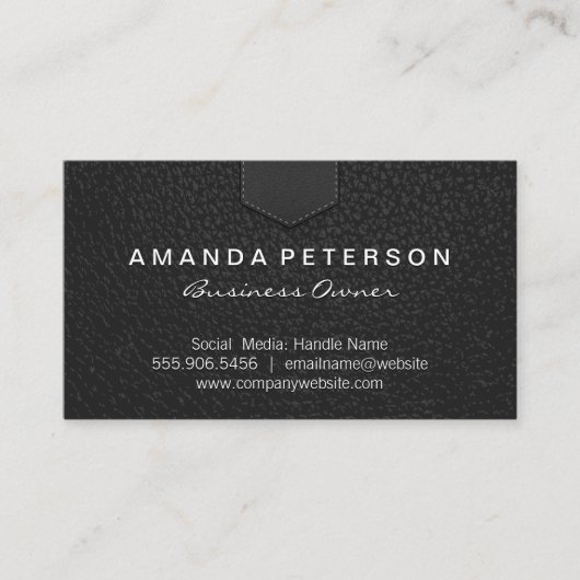 Leather Flap | geheftet Visitenkarte (Vorderseite)