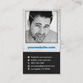 Leather Foto Actor Model Business Cards Visitenkarte (Rückseite)