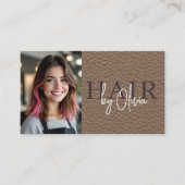 Leather Friseur Foto QR-Code Visitenkarte (Vorderseite)