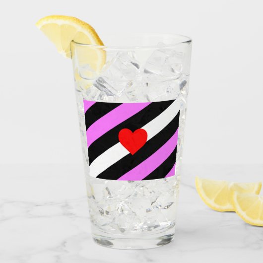 Leather Girl Pride Flag Glas (Vorderseite Ice)