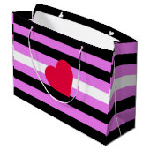 Leather Girl Pride Flag Große Geschenktüte (Rückseite Schrägansicht)