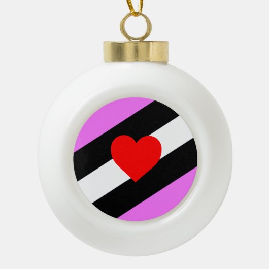 Leather Girl Pride Flag Keramik Kugel-Ornament (Vorderseite)