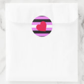 Leather Girl Pride Flag Runder Aufkleber (Tasche)