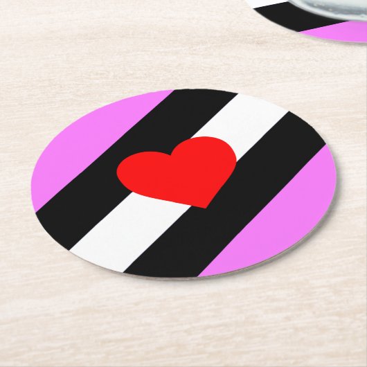 Leather Girl Pride Flag Runder Pappuntersetzer (Angewinkelt)