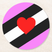 Leather Girl Pride Flag Runder Pappuntersetzer (Vorderseite)