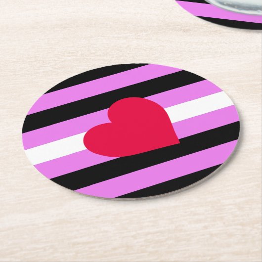 Leather Girl Pride Flag Runder Pappuntersetzer (Angewinkelt)