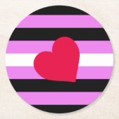 Leather Girl Pride Flag Runder Pappuntersetzer (Vorderseite)