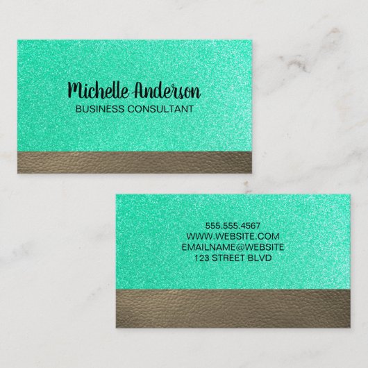 Leather Glitzer Visitenkarte (Vorne/Hinten)