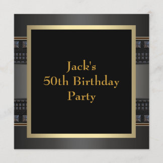 Leather Gold Mans 50. Geburtstagsparty Einladung