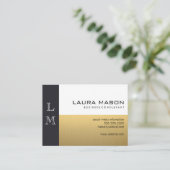 Leather Gold White Visitenkarte (Stehend Vorderseite)