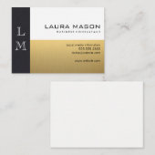 Leather Gold White Visitenkarte (Vorne/Hinten)