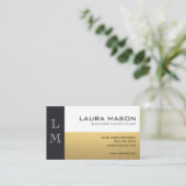 Leather Gold White Visitenkarte (Stehend Vorderseite)