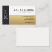 Leather Gold White Visitenkarte (Vorne/Hinten)