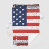 Leather Golf Glove with Flag of USA Golfhandtuch (Insitu)