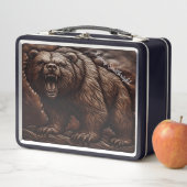 Leather Grizzy mit Embossed: Fierce Elegance Metall Brotdose (Beispiel)