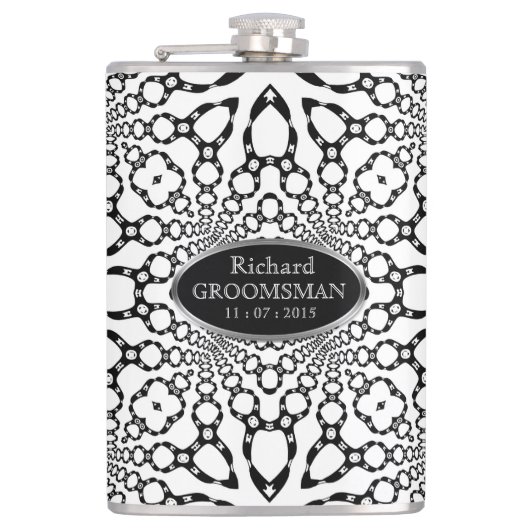 Leather Harness Geometrie personalisieren Hüftkolb Flachmann (Vorderseite)